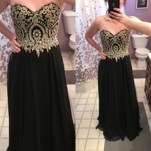 Clarisse Gold Embroidered Gown